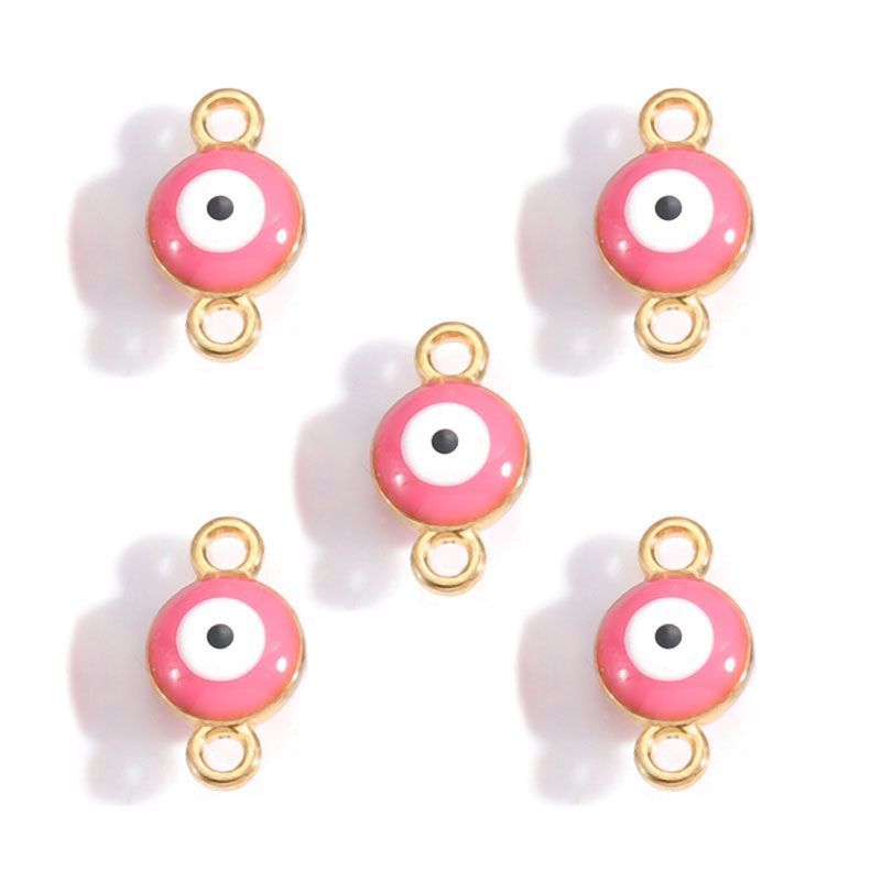 5PCS Multi Color Evil Eyes Connector 7x12mm