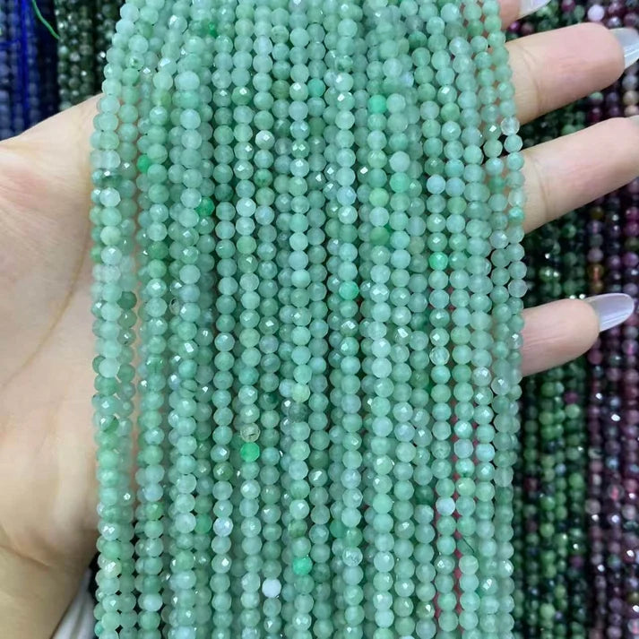 Jadeite Tiny Faceted Round Beads 2mm 3mm 4mm