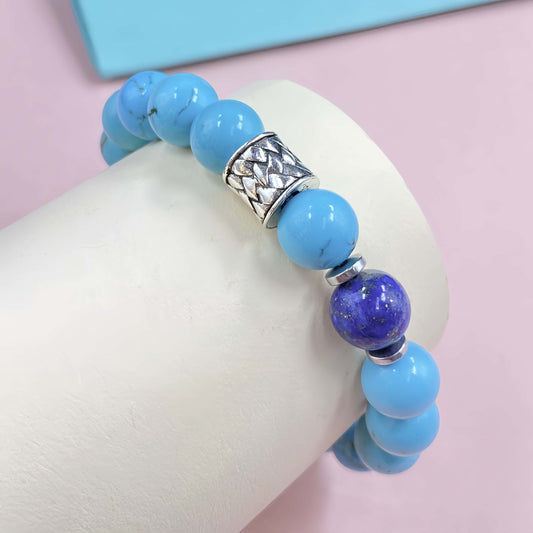 Natural Turquoise Crystal Bracelet for Focus and Concentration