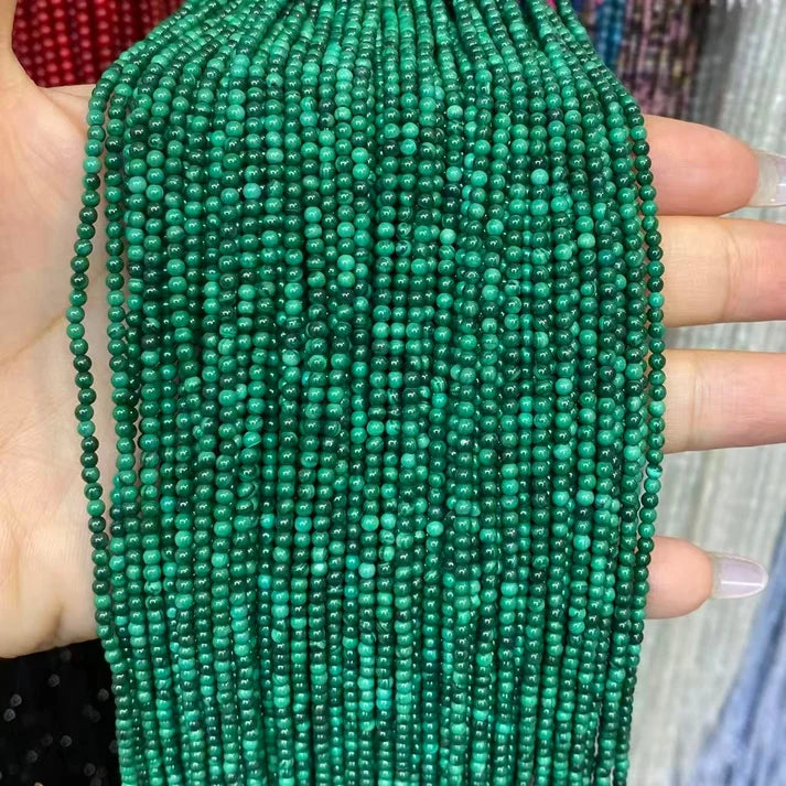 Malachite Tiny Smooth Round Beads 2mm 3mm 4mm