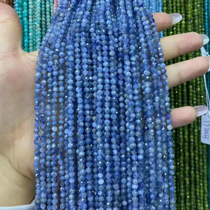 Kyanite Tiny Faceted Round Beads 2mm 3mm 4mm