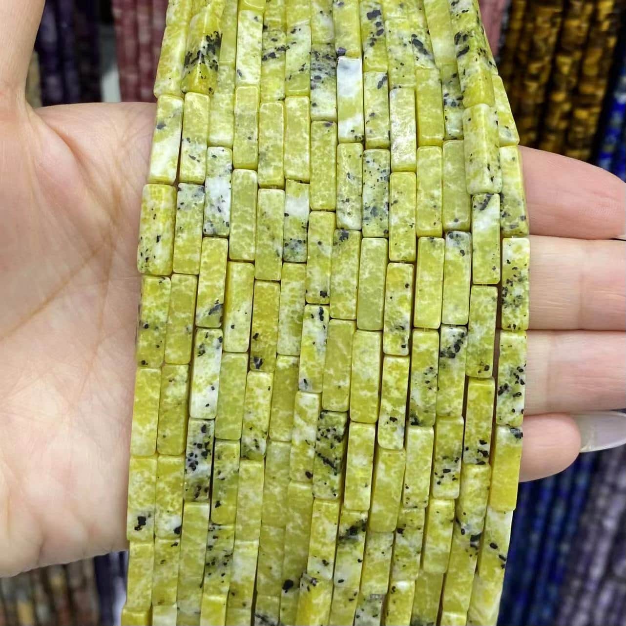 Square Tube Beads 4x13mm Quartz/Jasper/Agate/Crystal