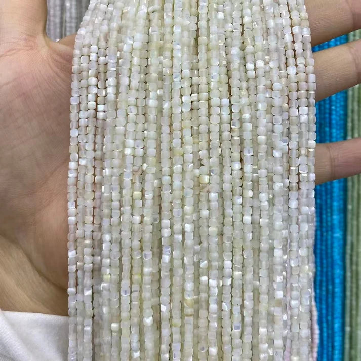 Cube Shape Mother of Pearl MOP Beads