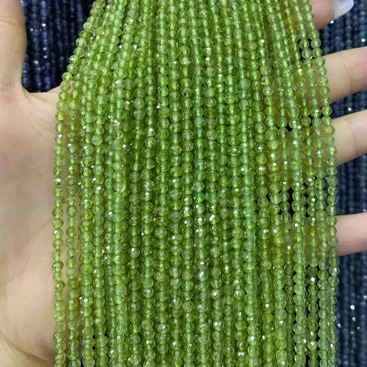 Peridot Tiny Faceted Round Beads 2mm 3mm 4mm