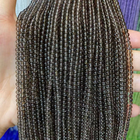 Smoky Quartz Tiny Smooth Round Beads 2mm 3mm 4mm