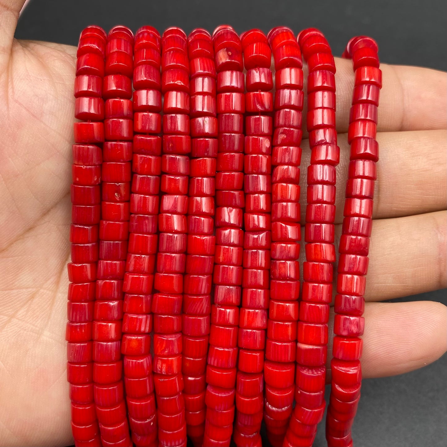 Rondelle & Heshi Shape Coral Beads