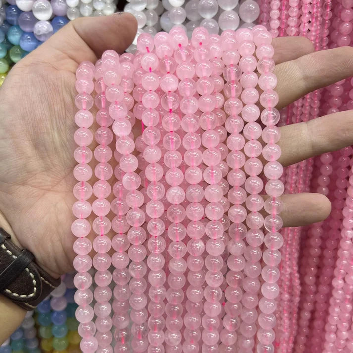 Round Rose Quartz Beads