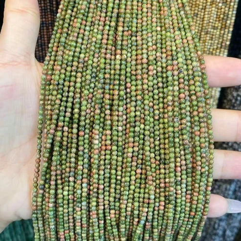 Unakite Tiny Smooth Round Beads 2mm 3mm 4mm