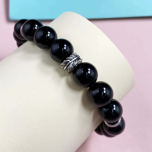 Shiny Onyx for Protection and Apotropaic Crystal Bracelet