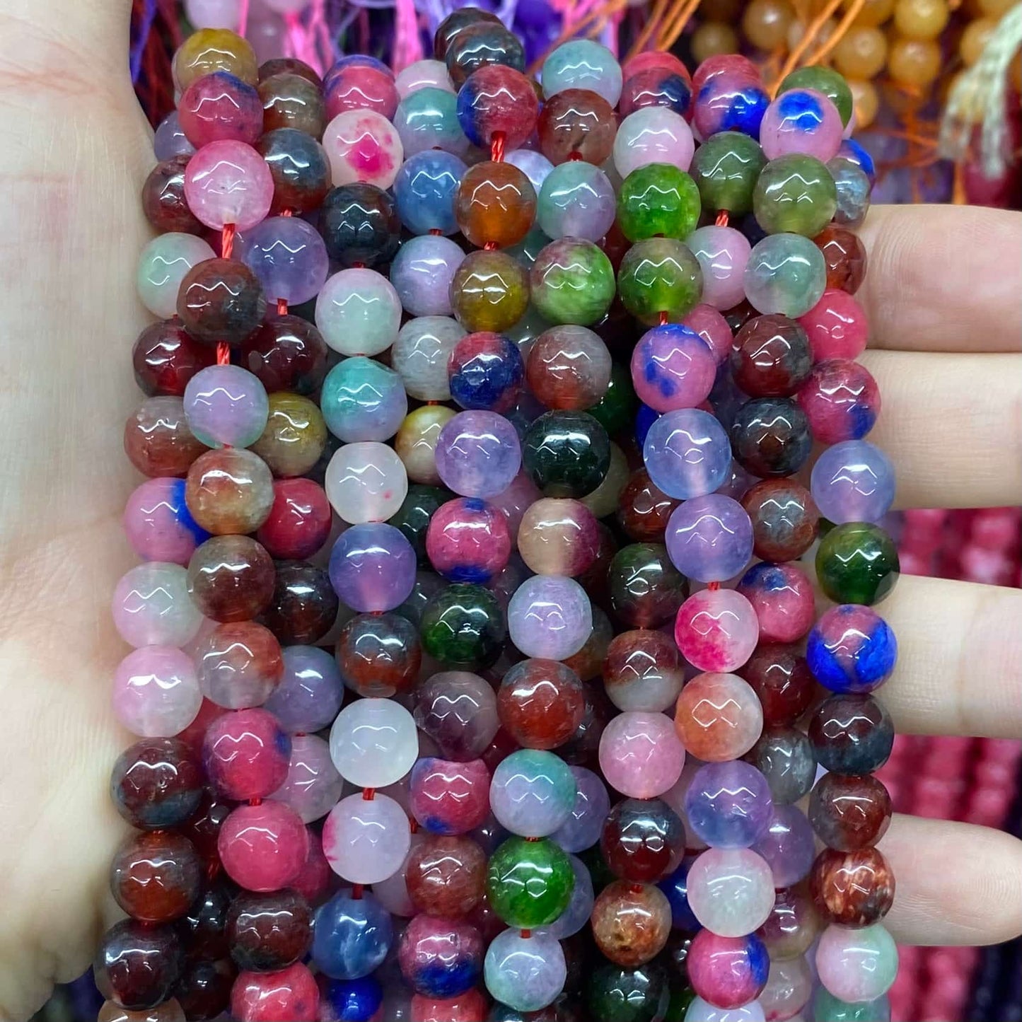 Color Jade Beads Faceted Round Beads 6mm/8mm/10mm
