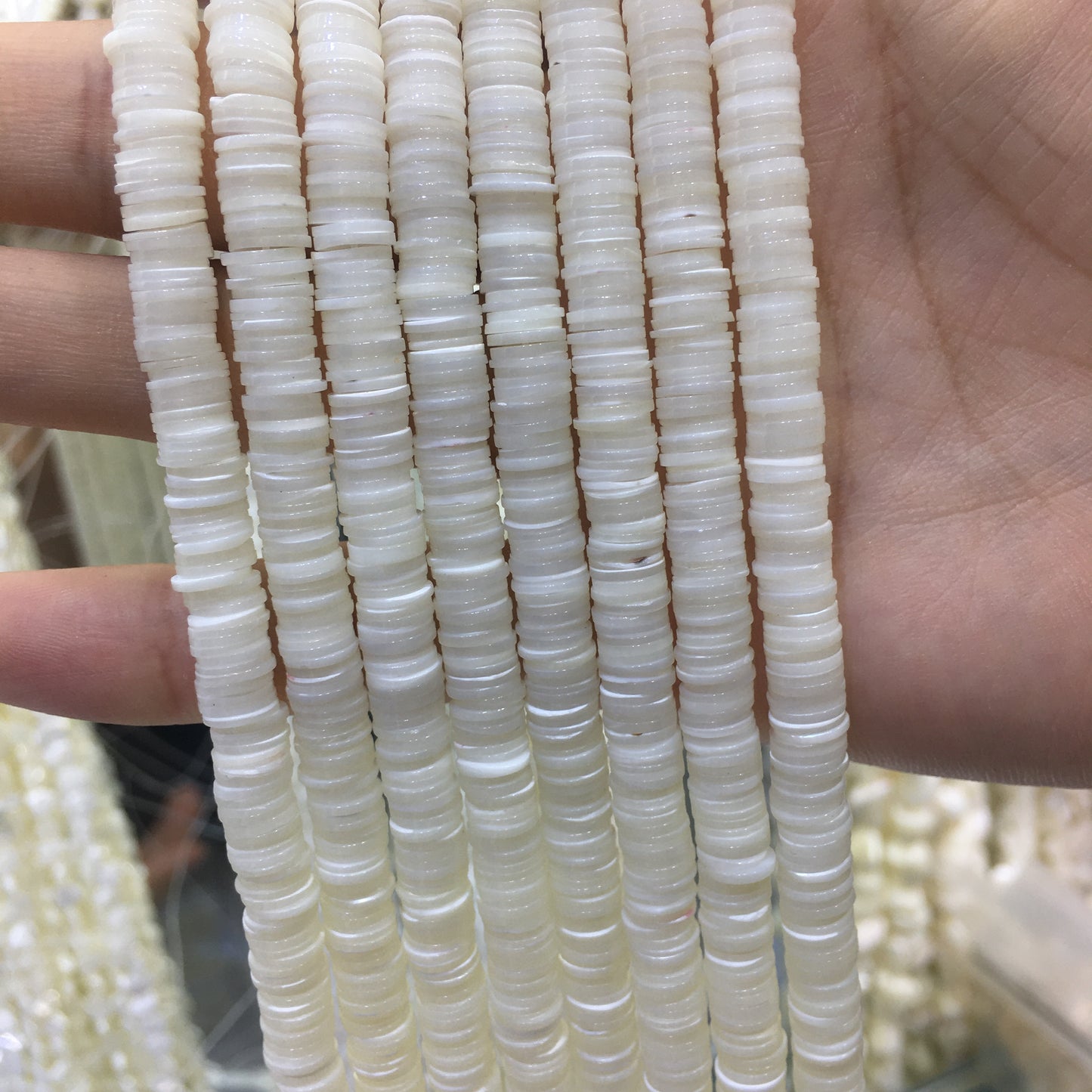 1X6MM Spacer Rondelle Mother of Pearl MOP Beads