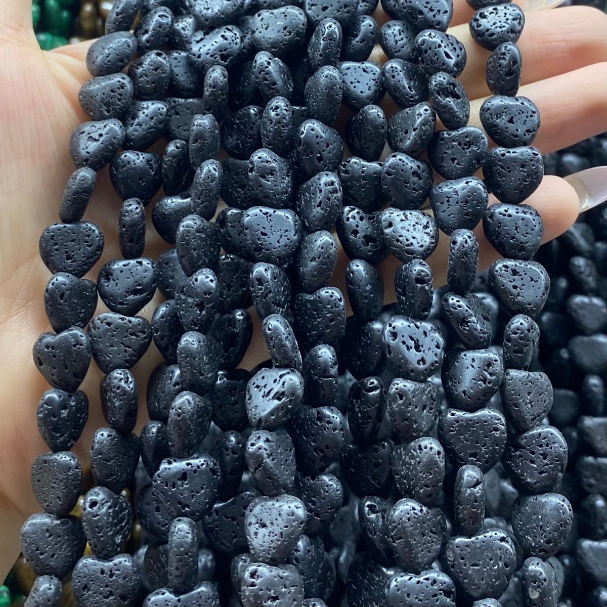 Lava Beads Beads Smooth Heart Shape Beads 10mm/15mm