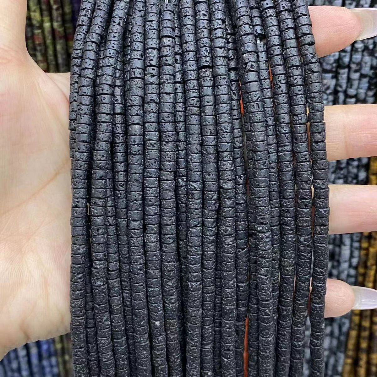 Lava Beads Heishi Rondelle Beads 2x4mm