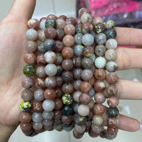 Plum Blosson Jasper Round Smooth Beads 4mm 6mm 8mm 10mm