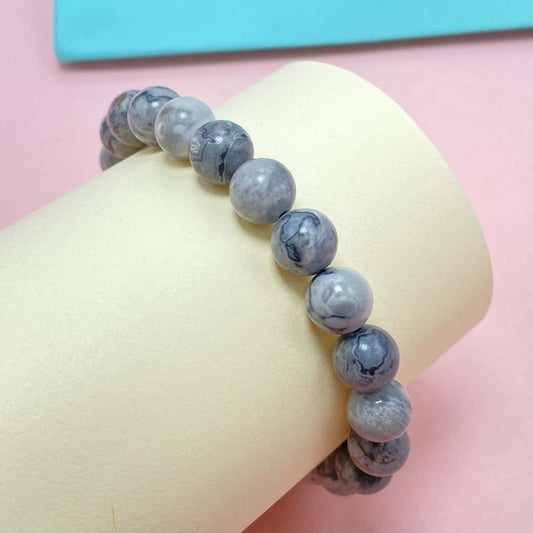 Natural Map Stone to Improve Sleep Braided Rope Crystal Bracelet