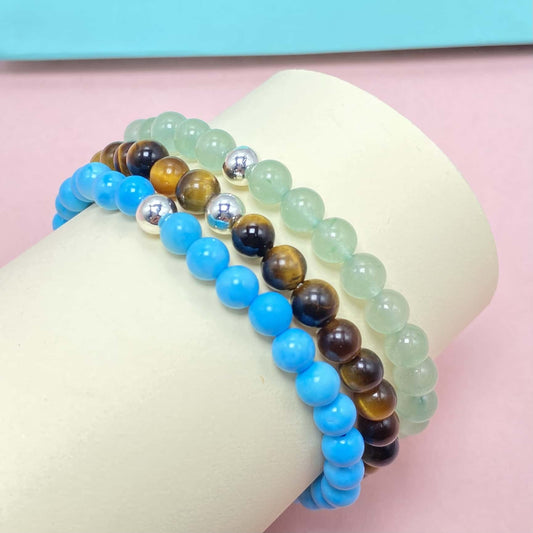 Tripe Strand Green Aventurine to Improve Body and Health Crystal Bracelet