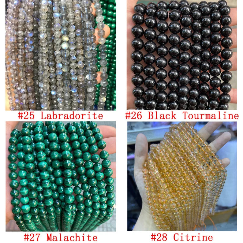 Higher Grade Crystal Stone Genuine Natural Gemstone Round Loose Beads For Bracelet Necklace DIY Jewelry Making Design 4mm 6mm 8mm 10mm 12mm