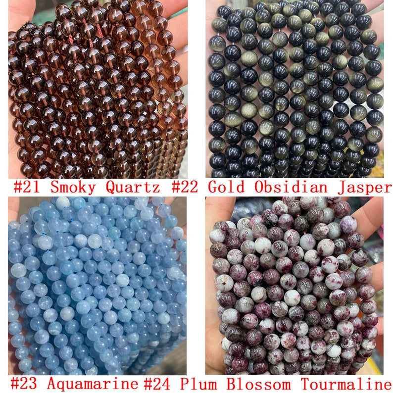 Higher Grade Crystal Stone Genuine Natural Gemstone Round Loose Beads For Bracelet Necklace DIY Jewelry Making Design 4mm 6mm 8mm 10mm 12mm