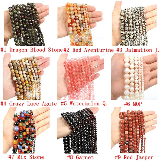 Wholesale Gemstone Beads 4mm 6mm 8mm 10mm 12mm-Loose Bead -Free Shipping (I)