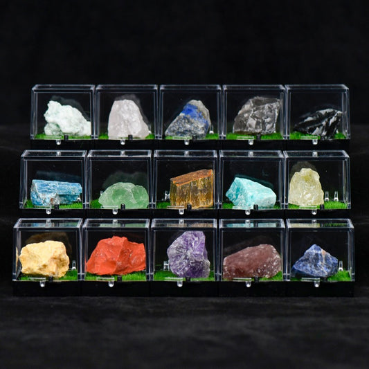 Micro Mineral Box Raw Crystal GemstoneCollection Box