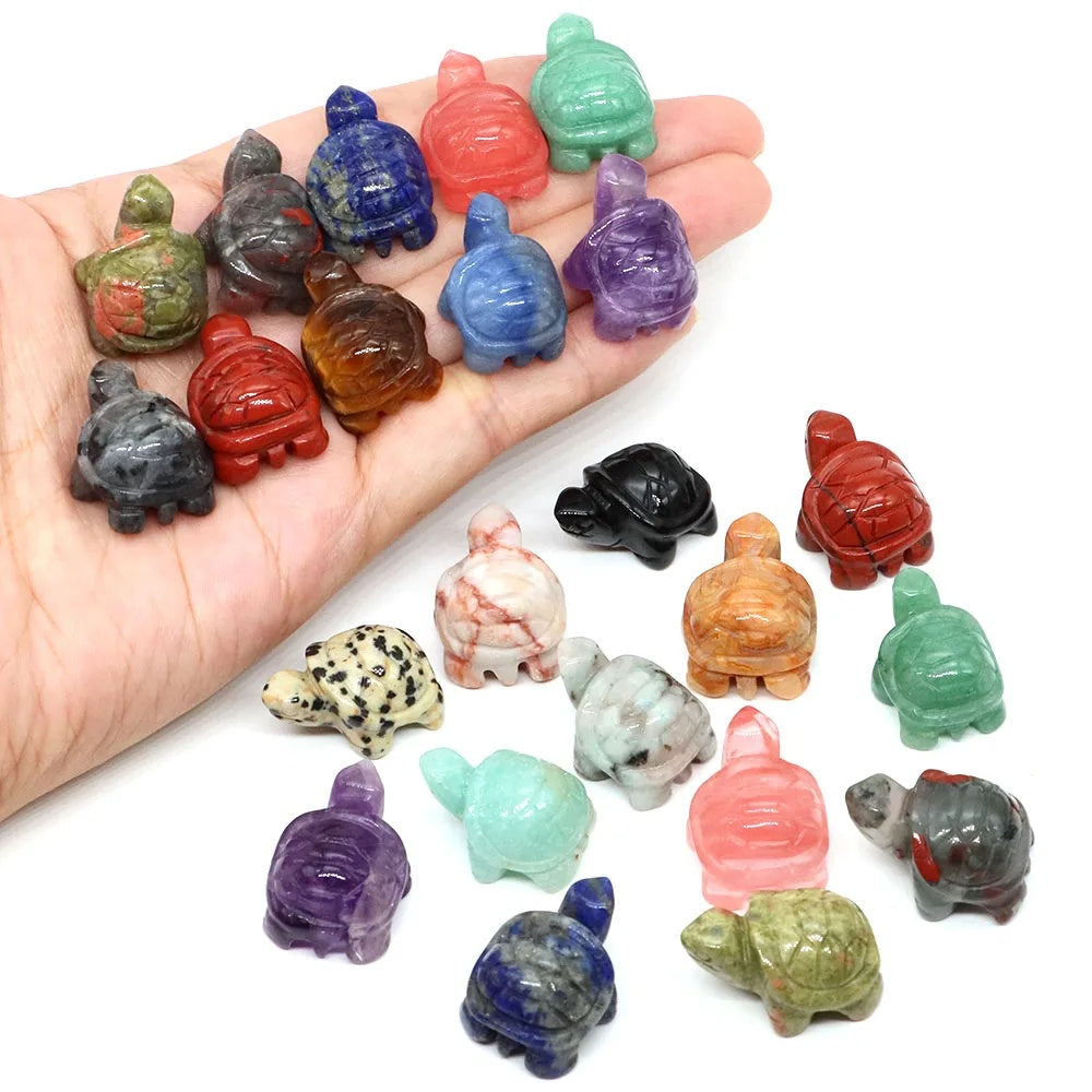 Turtle Statue Hand Carved Animal Figurine