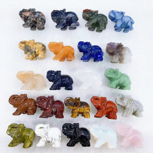 Elephant Figurine Hand Carved Animal Figurine