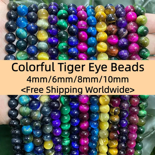 Colorful Tiger Eye Beads 4mm/6mm/8mm/10mm