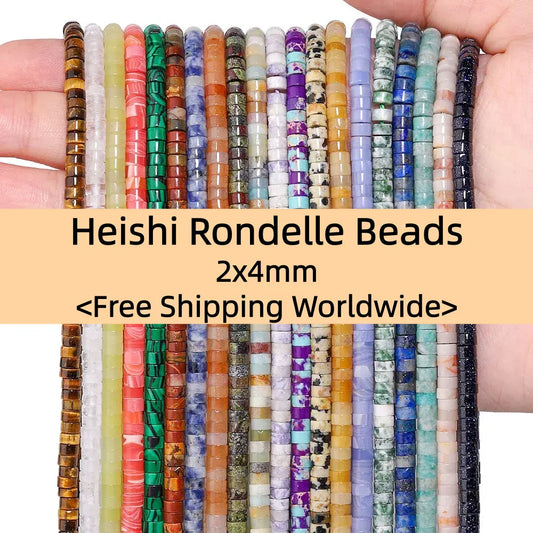 Heishi Rondelle Beads 2x4mm Quartz/Jasper/Agate/Crystal