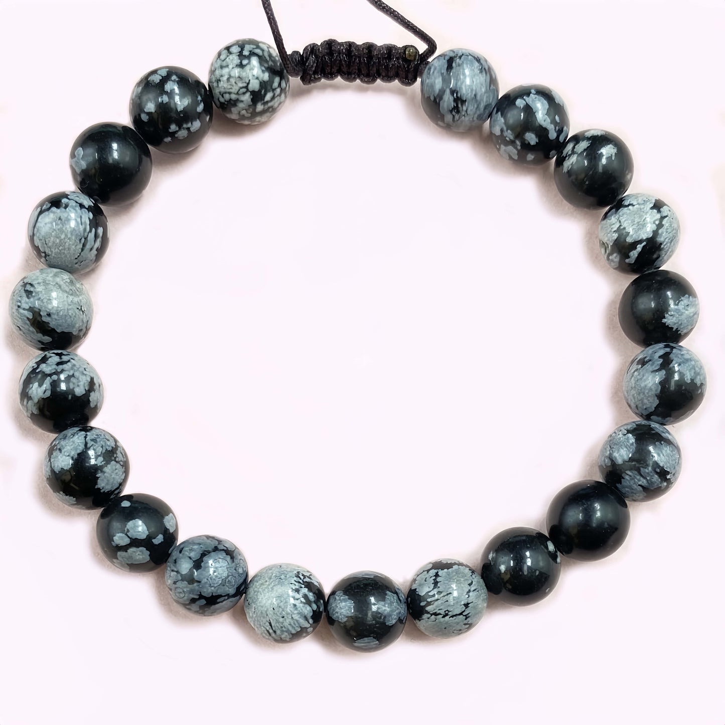 Snow Flake Obsidian with Tigers Eye for Protection and Apotropaic Crystal Bracelet