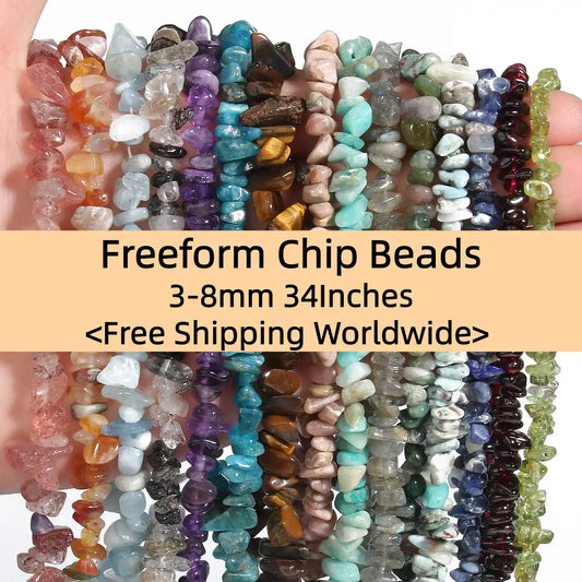 Freeform Chip Beads 3-8mm Gemstone/Quartz/Jasper/Agate