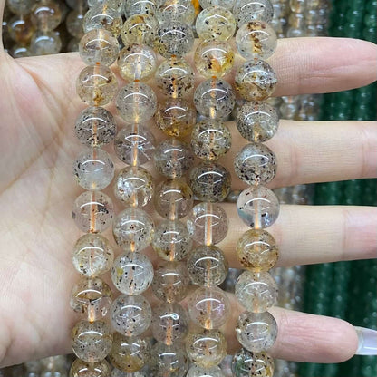 High-Quality Gemstone & Crystal Round Smooth Beads 4mm 6mm 8mm 10mm