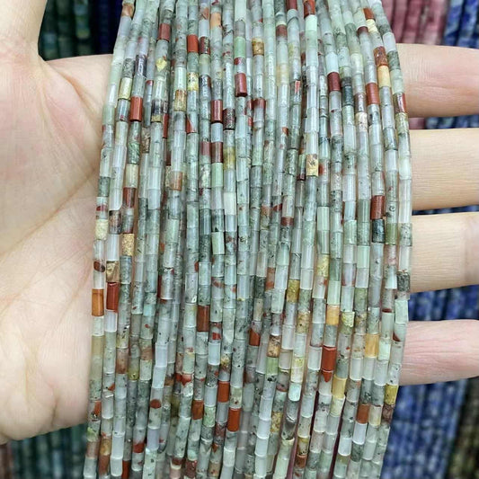 Cylindrical Tube Beads 2x4mm Quartz/Jasper/Agate/Crystal