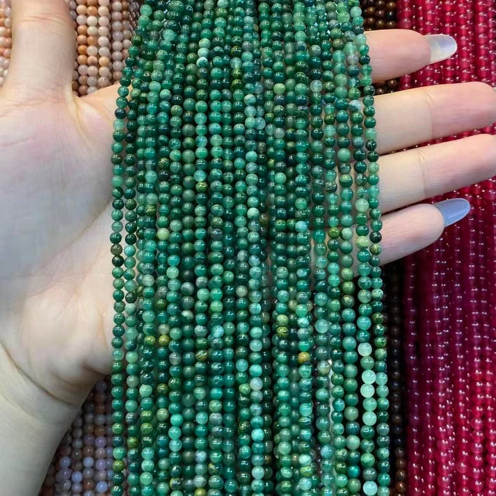 African Jade Tiny Smooth Round Beads 2mm 3mm 4mm