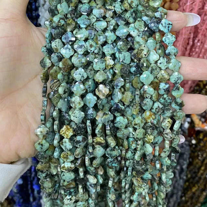 Leaf Clover Beads 8mm Quartz/Jasper/Agate/Crystal