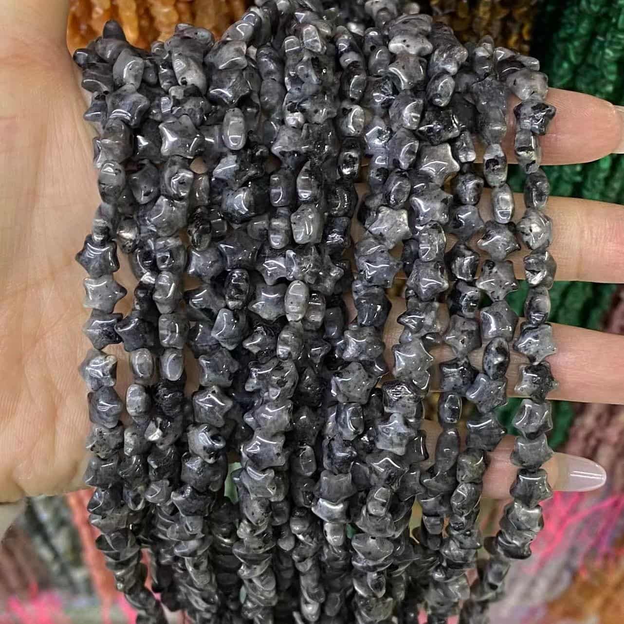 Smooth Star Beads 8mm Quartz/Jasper/Agate/Crystal