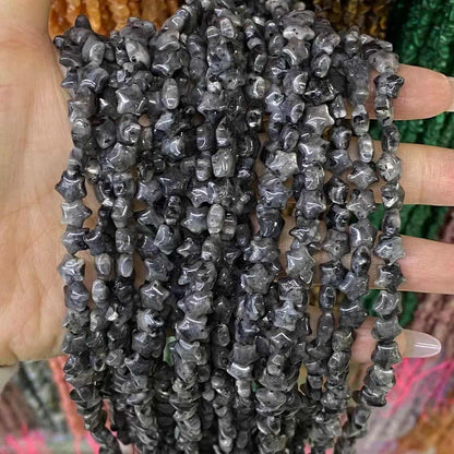 Smooth Star Beads 8mm Quartz/Jasper/Agate/Crystal