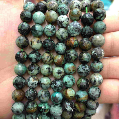 Round Faceted Beads Crystal/Quartz/Jasper/Agate 6mm 8mm 10mm