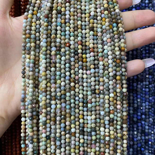 Tiny Round Faceted Agate Beads 2mm 3mm 4mm