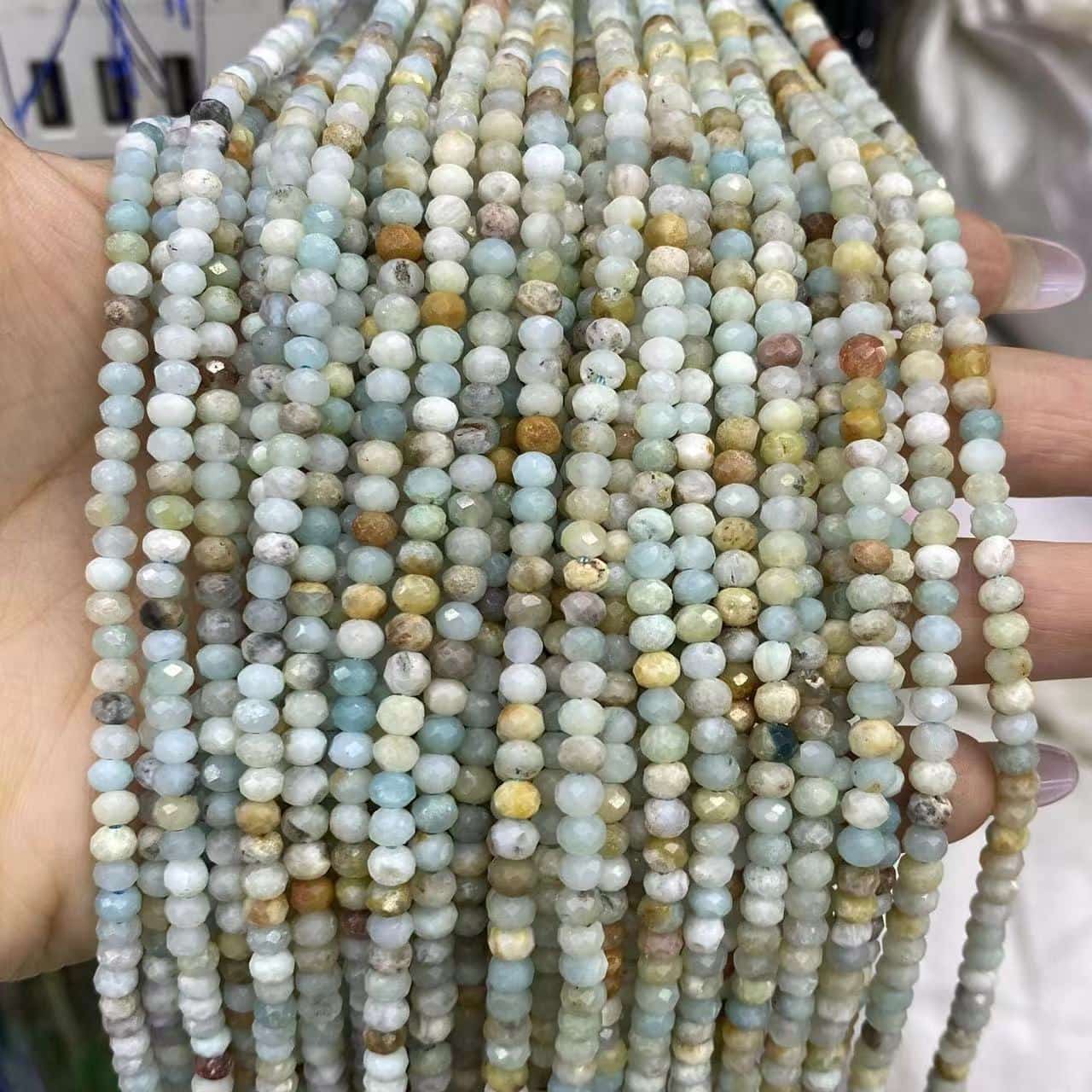 Faceted Rondelle Beads 2x3mm 3x4mm Gemstone/Quartz/Jasper/Agate