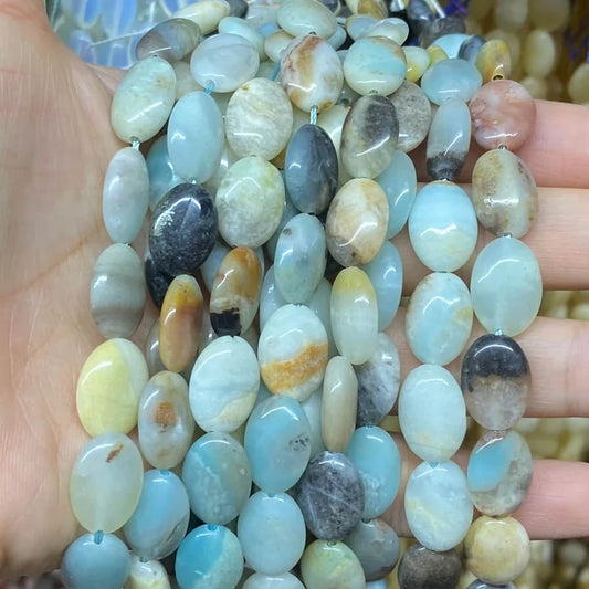 Oval Shape Amazonite Beads