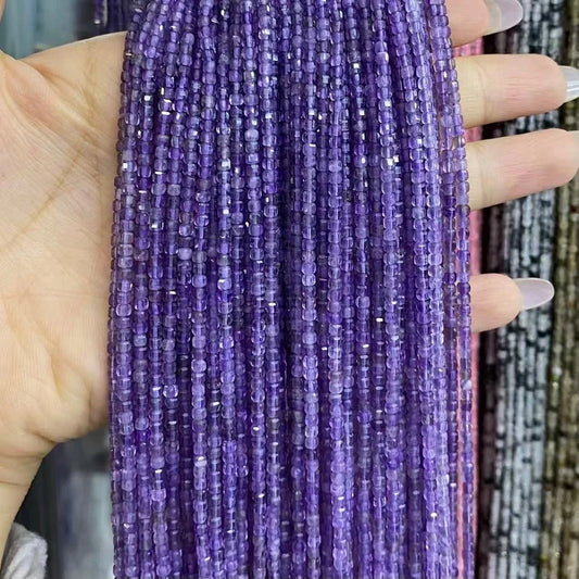 Cube Shape Amethyst Beads