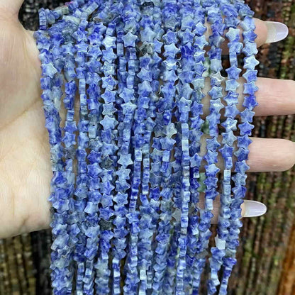 Flat Star Beads 6mm Quartz/Jasper/Agate/Crystal