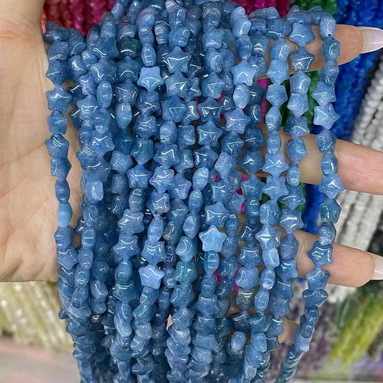 Smooth Star Beads 8mm Quartz/Jasper/Agate/Crystal