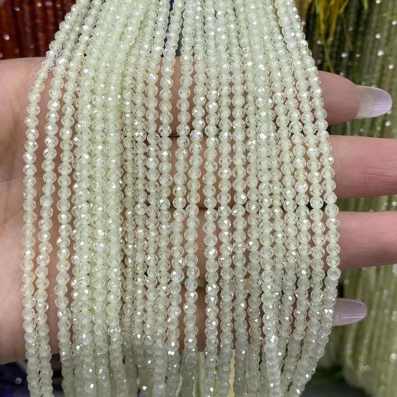 Cubic Zirconia Beads CZ Round Faceted Beads 2mm 3mm 4mm