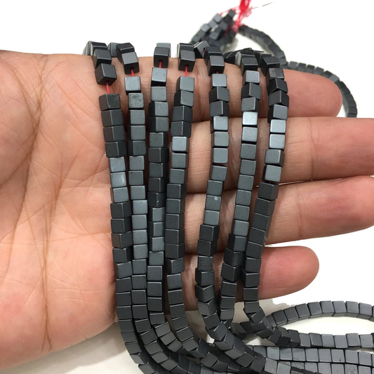 Cube Shape Hematite Beads