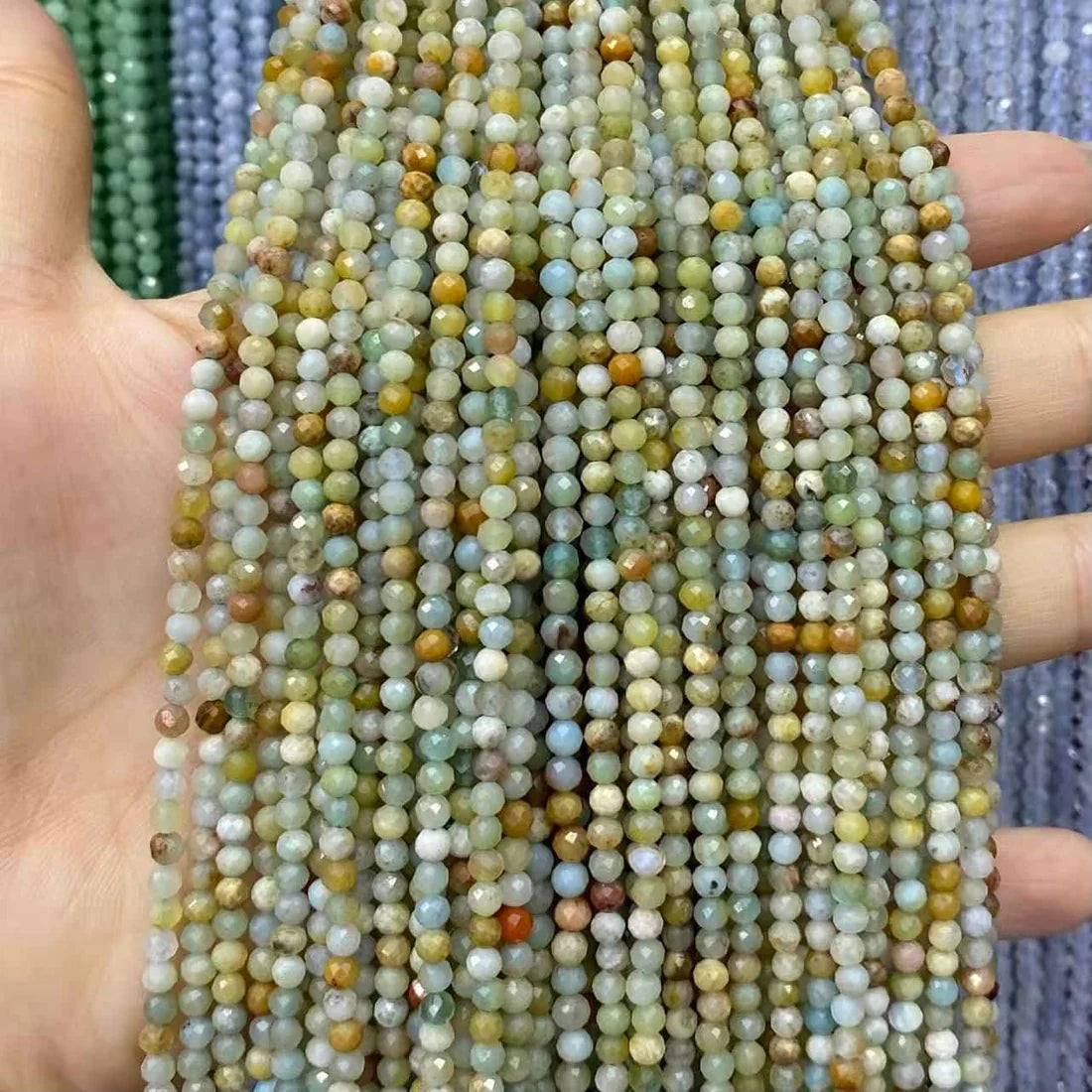 Amazonite Tiny Faceted Round Beads 2mm 3mm 4mm