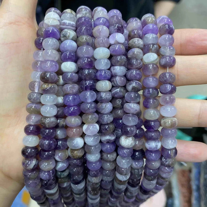 Smooth Rondelle Amethyst Beads
