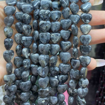 Smooth Heart Shape Beads 10mm/15mm Quartz/Jasper/Agate/Crystal