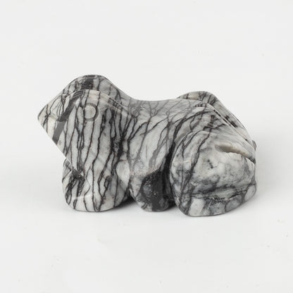 Frog Statue Hand Carved Animal Figurine