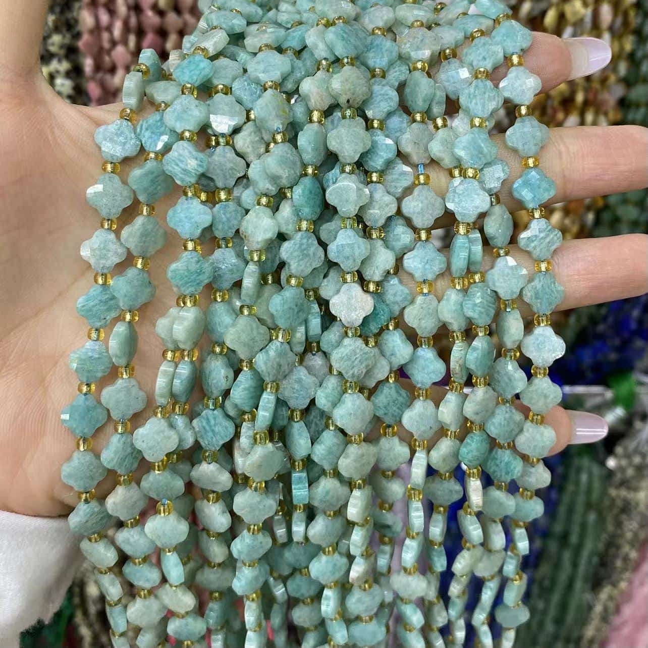 Leaf Clover Beads 8mm Quartz/Jasper/Agate/Crystal